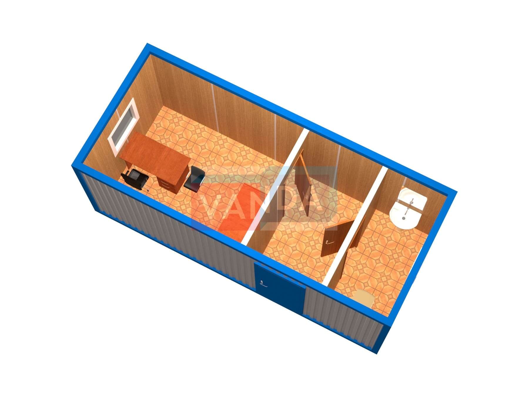 Блок контейнер офисный с перегородками №7 (вариант 3)